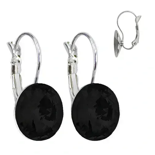 Elegantní visací naušnice s krystaly Swarovski v černém odstínu